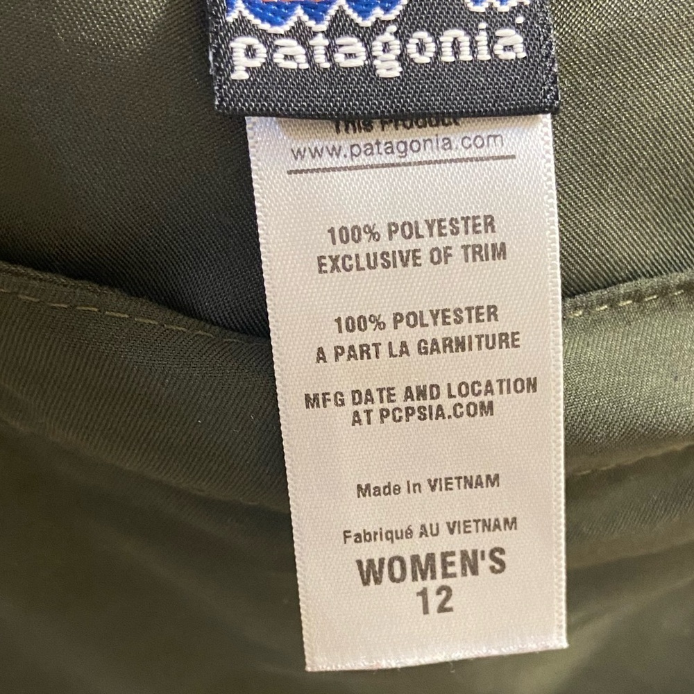 Patagonia fleetworth olive green skort mini skirt Sz 12 - Picture 8 of 8